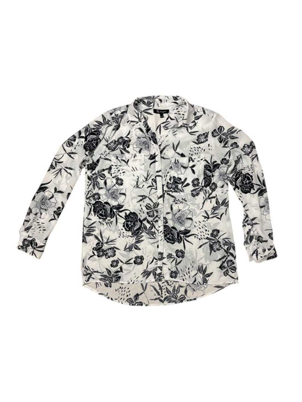 ⭐️ Lily Morgan Black & White Floral Button-Up Shirt- size large